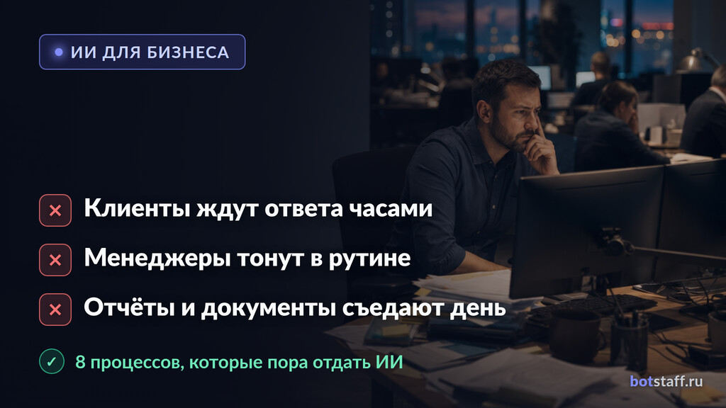 ИИ для бизнеса: 8 процессов, которые стоит автоматизировать первыми