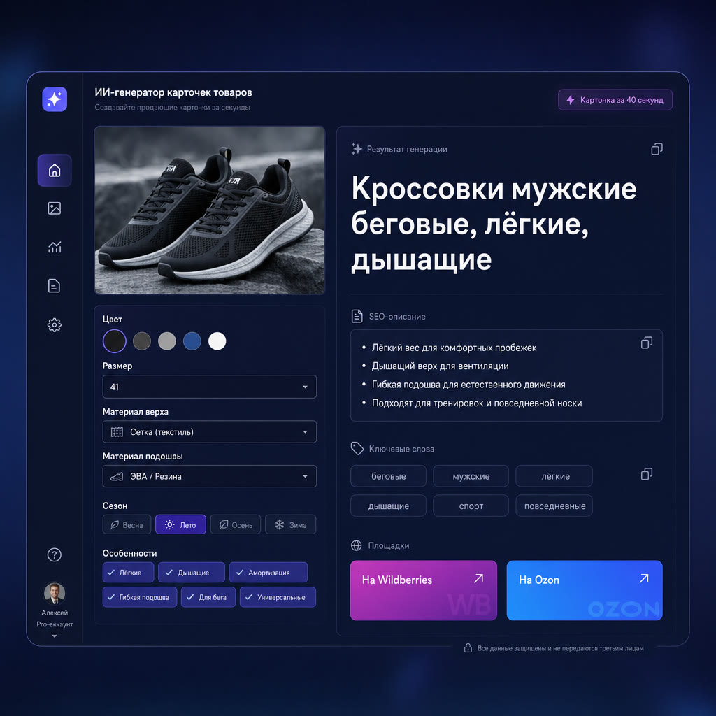 Нейросеть создаёт карточки товаров для Wildberries и Ozon с SEO-описанием