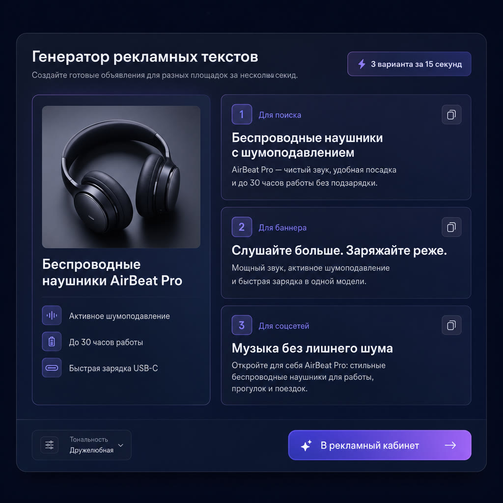 ИИ генерирует рекламные тексты для товаров на маркетплейсах