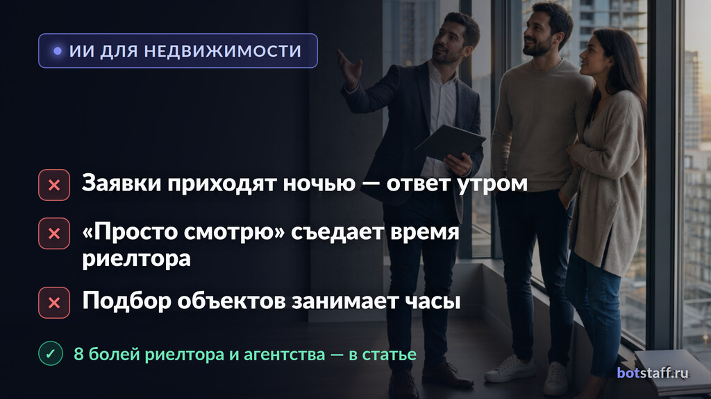 ИИ в недвижимости: 8 болей риелтора и агентства, которые он закрывает